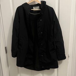 Athleta Black Hooded rain Coat jacket